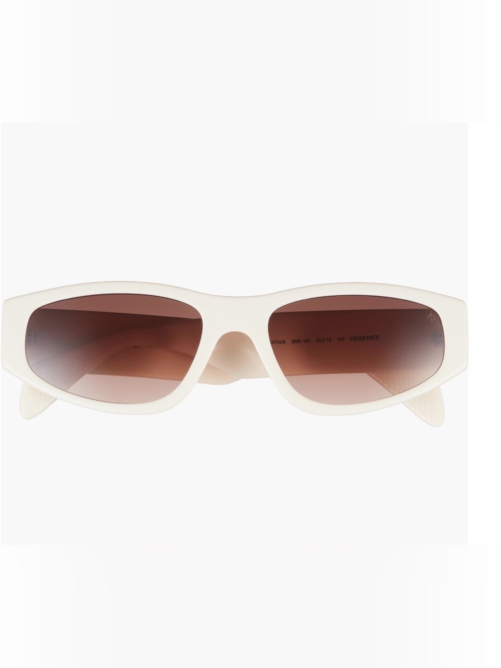 Rag and Bone Oval Sunglasses 55MM in Cream Gold